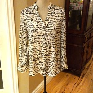 Beautiful long ruffled sleeve blouse